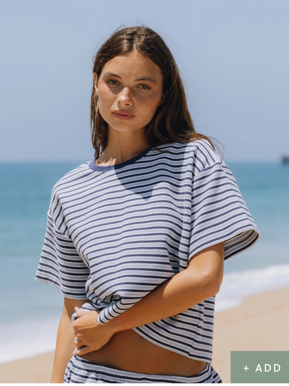 Daily Drills STRIPED RIBBED MICRO SHORTS & STRIPED RIBBED RELAXED TEE